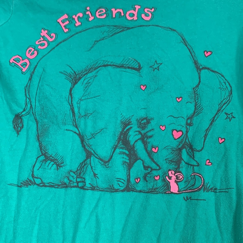 Old Navy Kids Teal Elephant Long Sleeve Tee. Like new - Picture 3 of 4